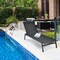 Black Steel Adjustable Chaise Lounge Chair with Breathable Fabric
